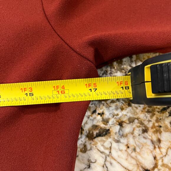 Nordstroms Chelsea28 Women's Rust Burnt Orange Mock Neck Dress - SIZE M - Picture 7 of 10